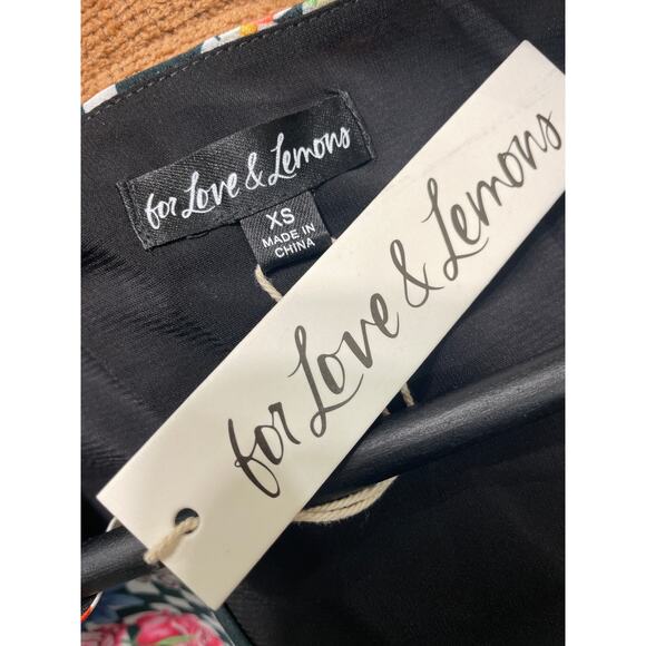 For Love and Lemons June Checkered Mini Dress Sz XS NWT Botanical Mushroom Print - Picture 13 of 14